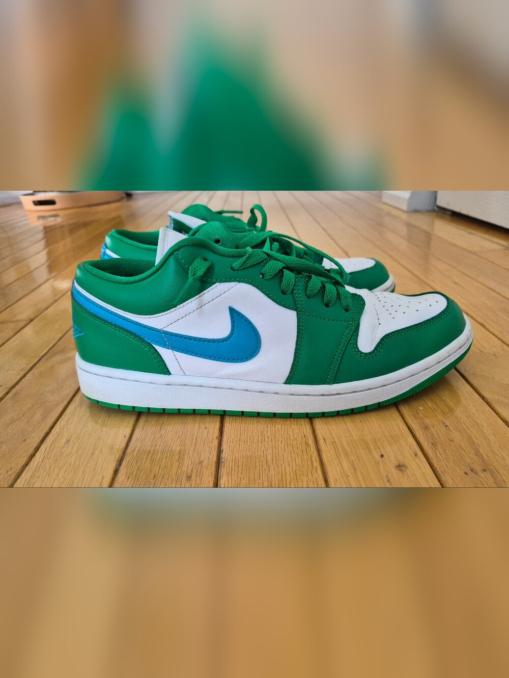 Jordan 1 Low Lucky Green Aquatone Women’s 10.5 Gorpcore Streetwear Dark Academia - Picture 2 of 12